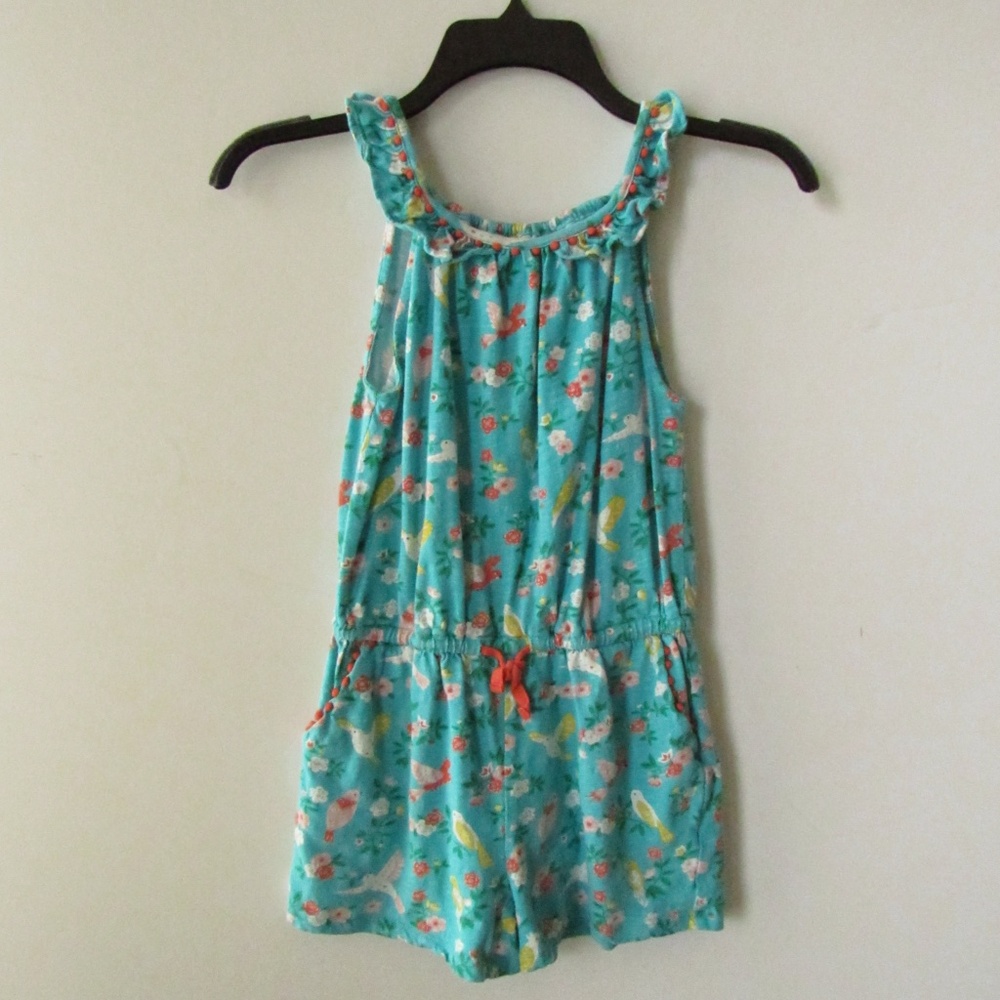 Boden Bird and Flower Girl's Shorts Jumper 7-8 Yr